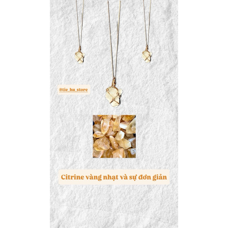 Vòng cổ đá Citrine, vòng cổ handmade đá Citrine