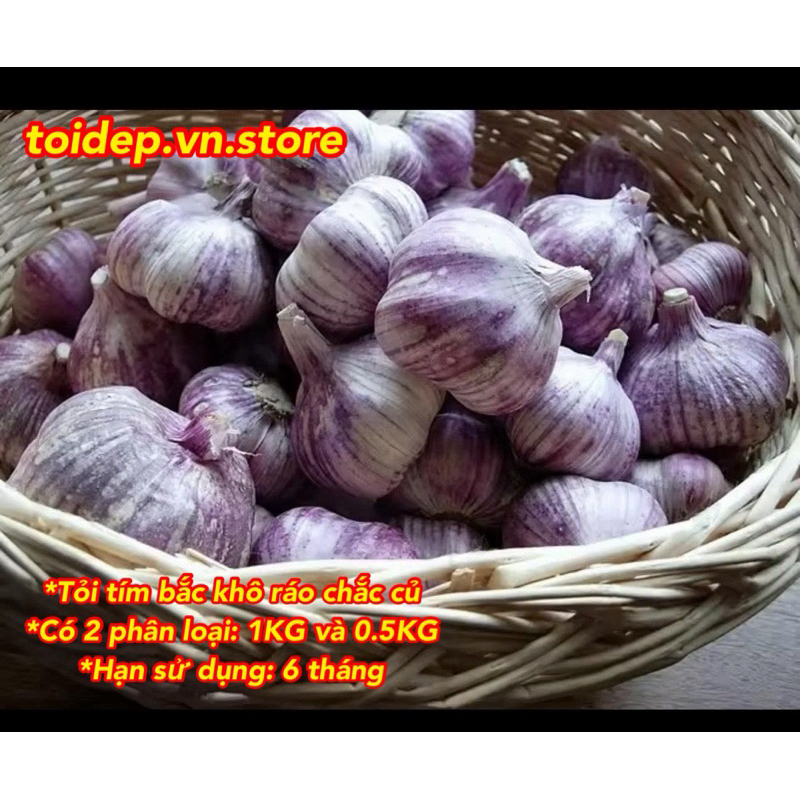 Tỏi Tím Bắc Loại 1 Chắc Củ màu tím đẹp rất thơm và giòn (Tỏi Bắc ,hành tím,hành tăm,tỏi cô đơn)