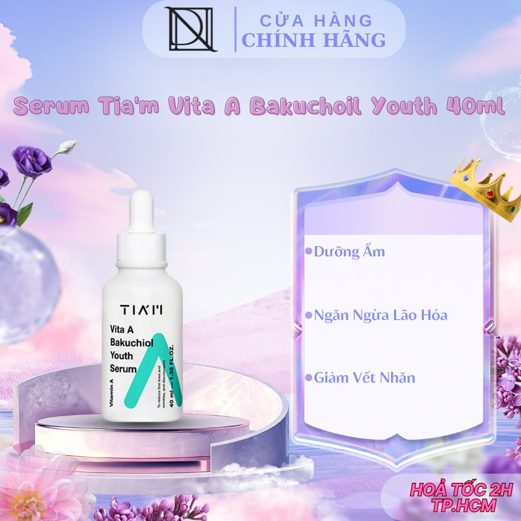 Serum Bakuchiol Căng Bóng, Trẻ Hoá Da Tia'm Vita A Bakuchiol Youth Serum 40ml