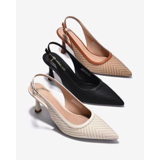 Giày Slingback Hở Gót Đông Hải Quai Đan Phối Màu Công Sở Hiện Đại - G81T5