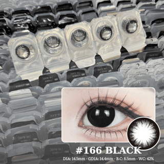   1-day  Lens mắt 166 Black màu đen giãn tròng size lớn dùng 1 lần lens 1 ngày hãng LUNA EYES 
