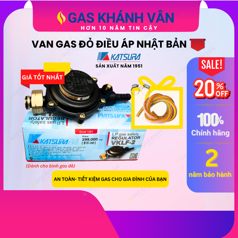 Van gas ĐỎ điều áp NHẬT BẢN KATSURA
