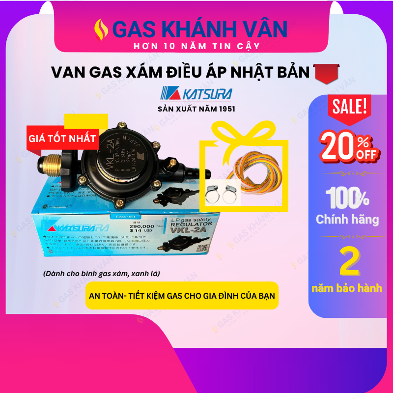 Van gas XÁM điều áp NHẬT BẢN KATSURA