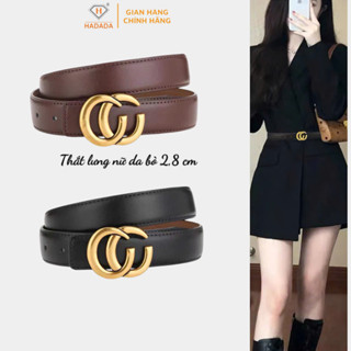Thắt lưng nữ da bò thật HADADA bản to 2.8cm cá tính, trẻ trung DV500