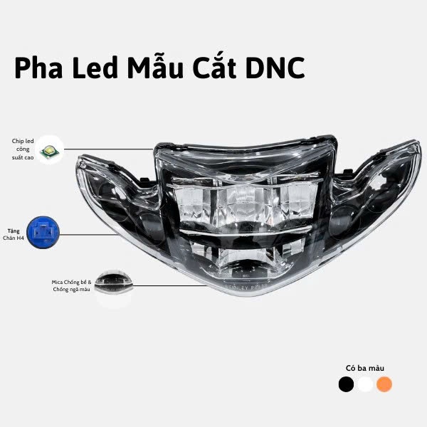 Choá đèn 2 tầng mod zinbat (mẫu Rẻ)(KHUNG PHẢN XẠ+MẠCH DNC ) tặng chân h4+demi , có bắn keo chống nước ,lắp cho si110+50
