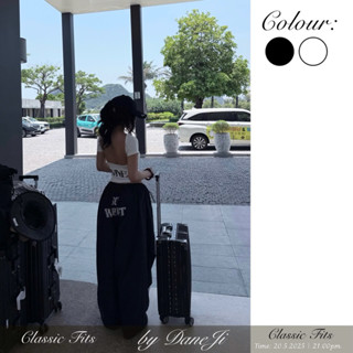 [ DANEJI CLASSIC ] Set áo thun ôm Slimfit hở lưng DANEJI - Quần dù ống rộng SO WHAT basic