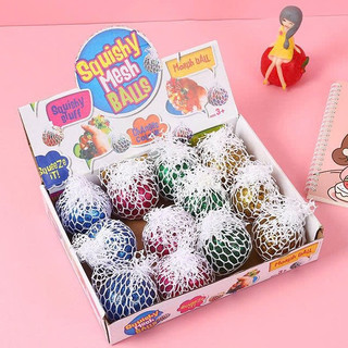 Hộp 12 Quả Slime, Bóng Lưới Bóp Tay Xả Stress