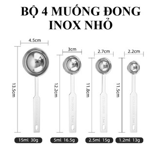 AKSHOPDANANG 2000.114 - Set 4 muỗng đong inox nhỏ