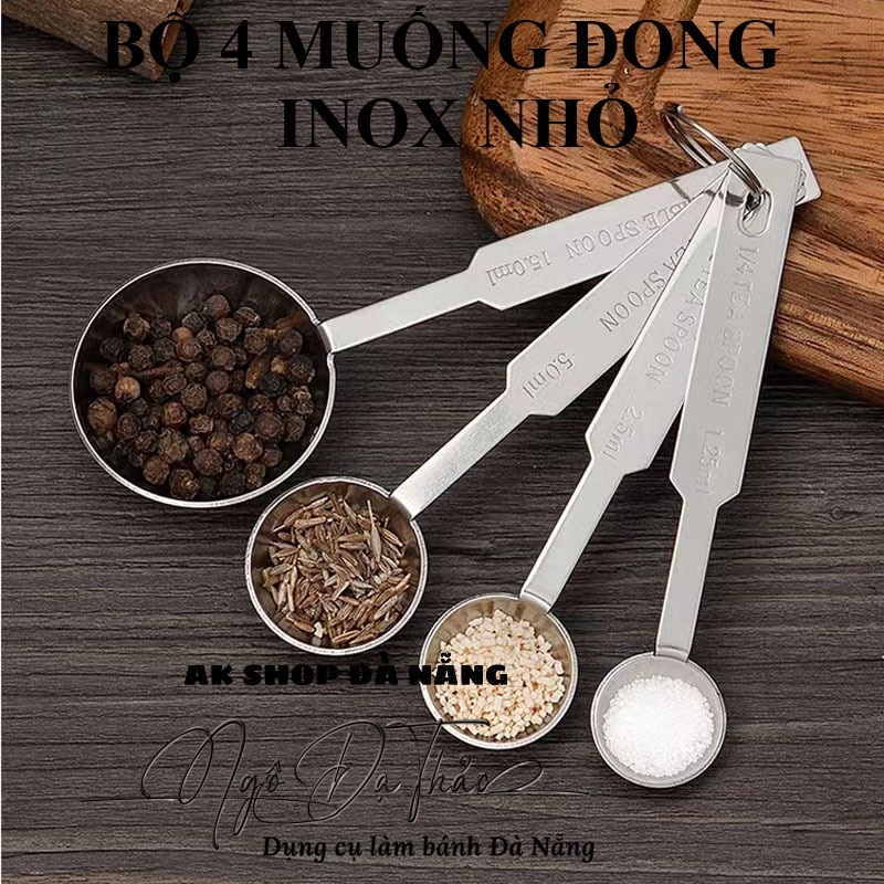 AKSHOPDANANG 2000.114 - Set 4 muỗng đong inox nhỏ