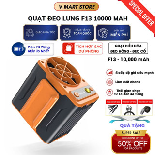 Quạt Mini Đeo Thắt Lưng F13 Hàng Loại 1 -  Chạy Liên Tục 15-48h Tích Hợp Sạc Dự Phòng 10000mA-NCH