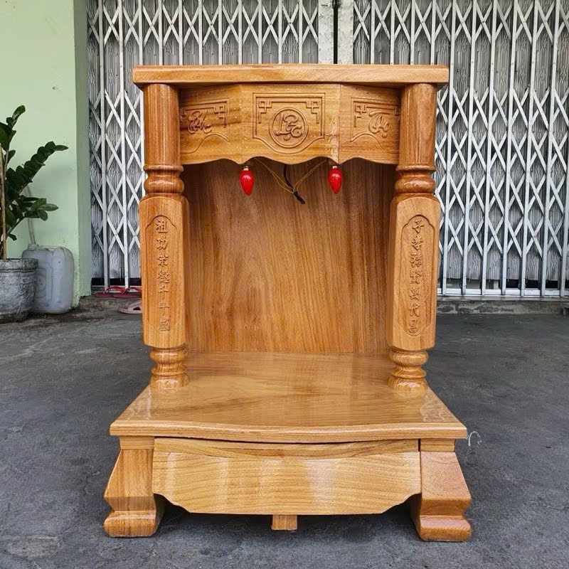 Bàn thờ thần tài ông địa , bàn thờ gỗ , bàn thờ ông địa