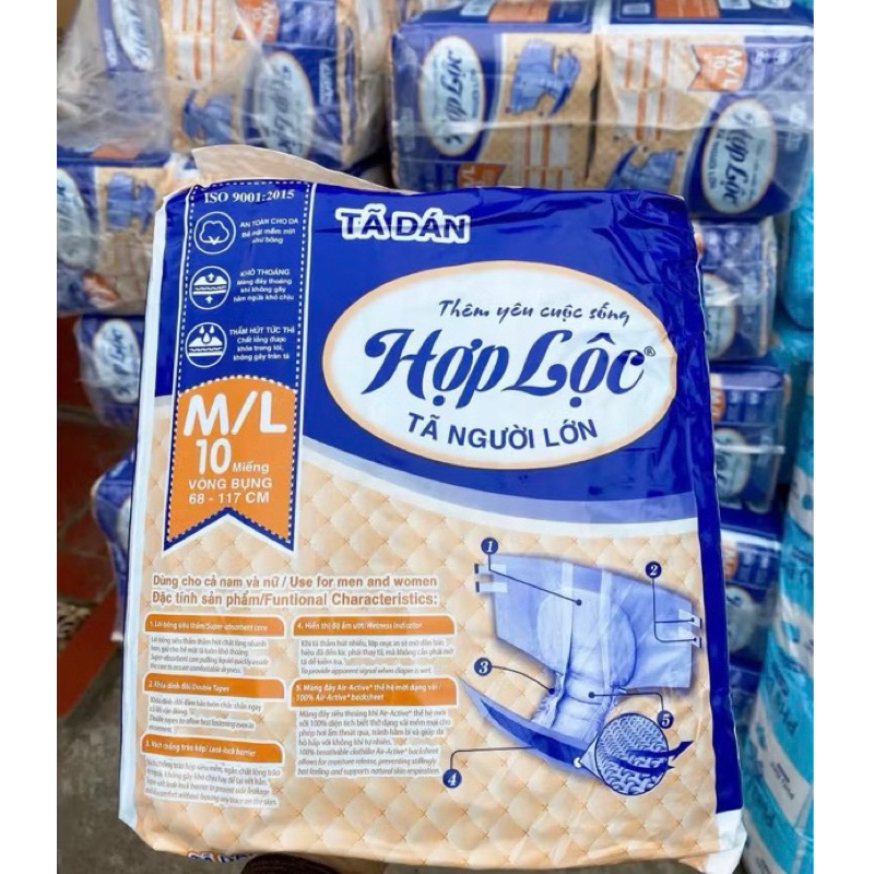 100 miếng bỉm dán hợp Lộc,bỉm dán người già ML:45-75kg