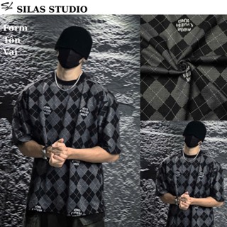 Áo Thun Unisex Local Brand Silas Họa Tiết Thêu và Hình thoi rập nổi form unisex tôn vai
