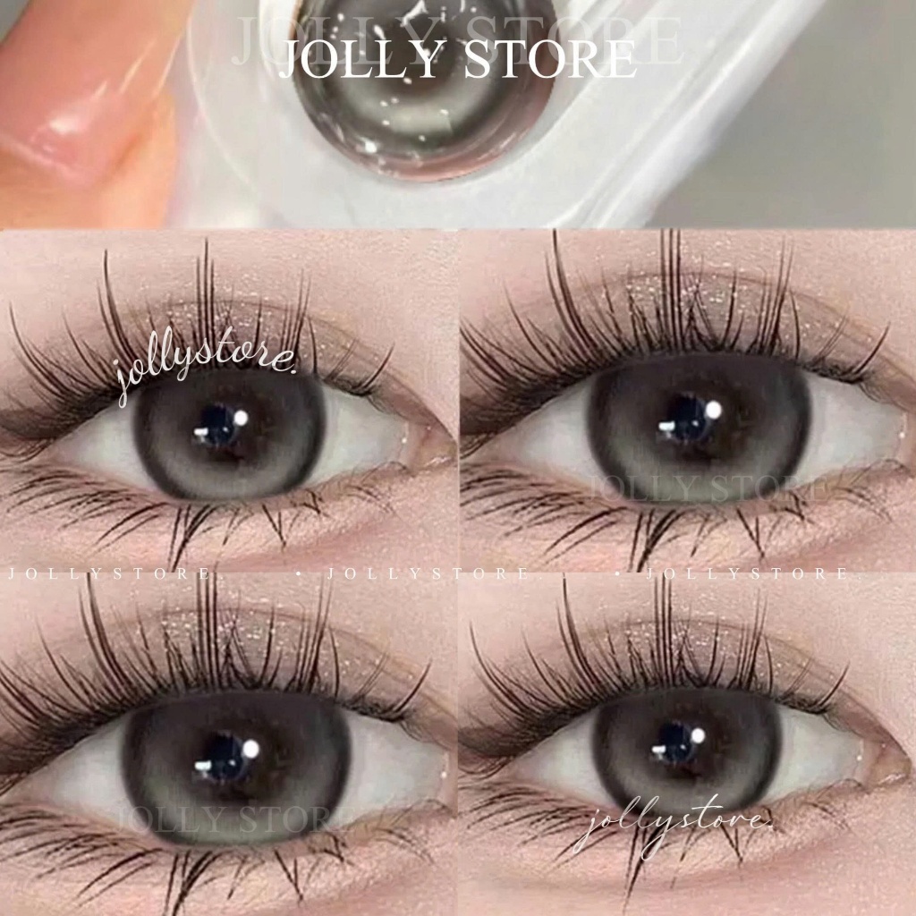  Lens Kính áp tròng 799 Gray LUNA EYES giãn vừa 14.2mm JOLLY STORE 