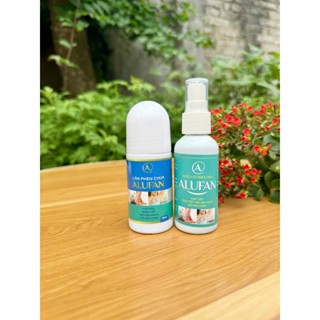 Combo 2 hộp phèn chua khử mùi hôi nách, hôi chân ( 1 lọ xịt 60ml + 1 chai lăn 50ml) Nam Nữ