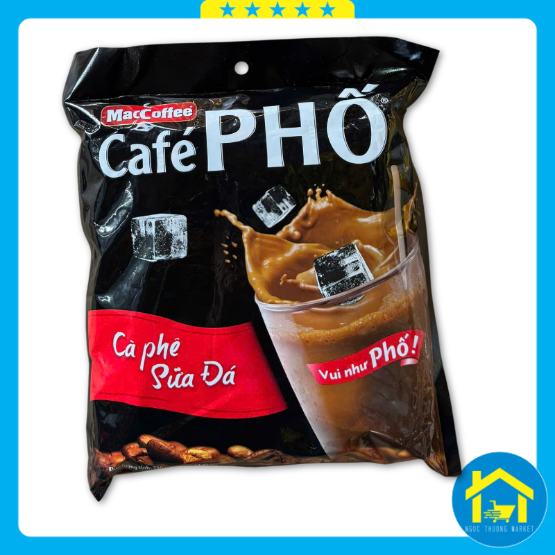 Tặng kèm hộp trà sữa trân châu - Cà phê Phố sữa đá (bịch 30 gói x 24g)