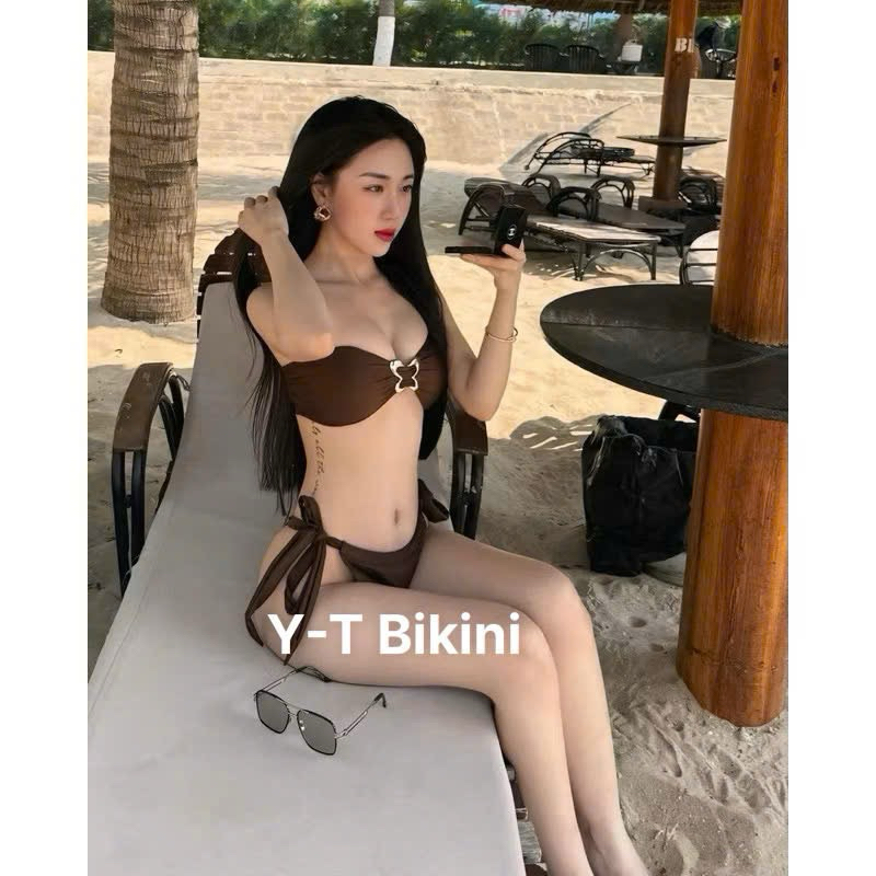 Bikini 2 mảnh màu nâu kèm hình thật ( che tên)