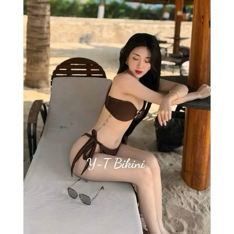 Bikini 2 mảnh màu nâu kèm hình thật ( che tên) | BigBuy360 - bigbuy360.vn