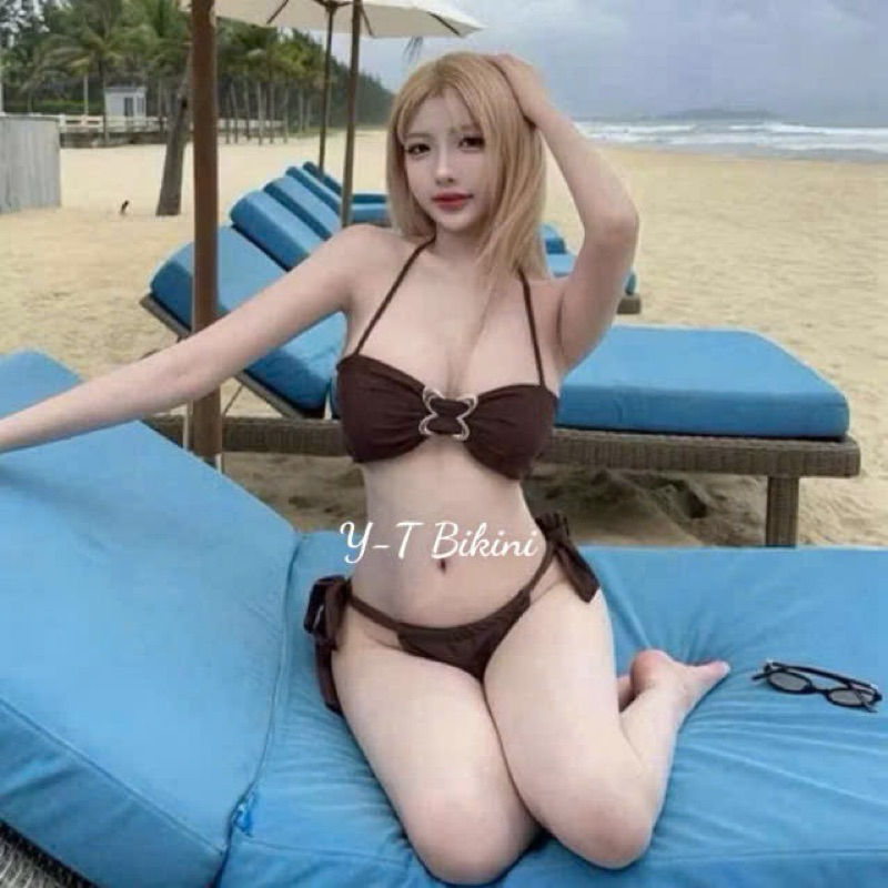 Bikini 2 mảnh màu nâu kèm hình thật ( che tên) | BigBuy360 - bigbuy360.vn