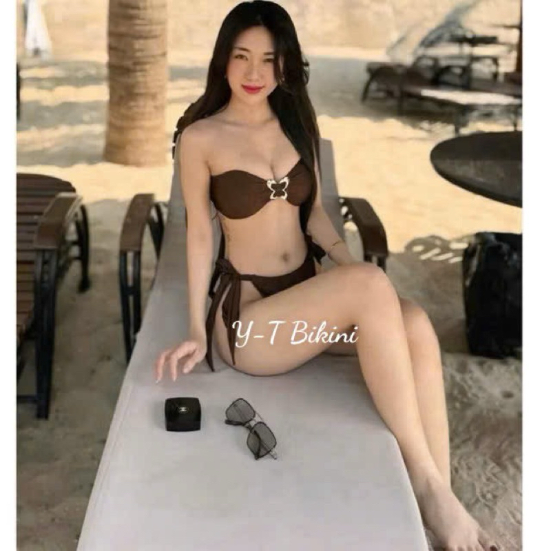 Bikini 2 mảnh màu nâu kèm hình thật ( che tên) | BigBuy360 - bigbuy360.vn