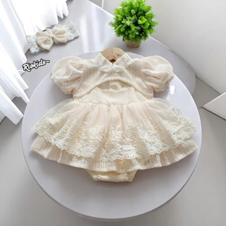 [3-12kg] Body váy công chúa ren RIOKIDS quần áo đầy tháng cho bé gái sơ sinh thôi nôi BD109