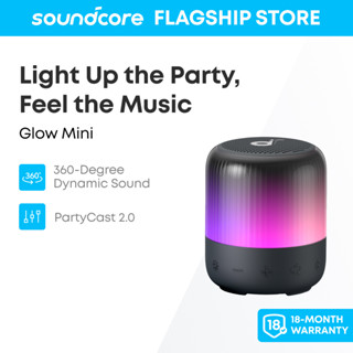  Loa Di Động Soundcore Glow Mini Loa Bluetooth với Âm Thanh 360° Hiệu Ứng Ánh Sáng Pin 12 Giờ Tùy Chỉnh EQ và Ánh Sán 