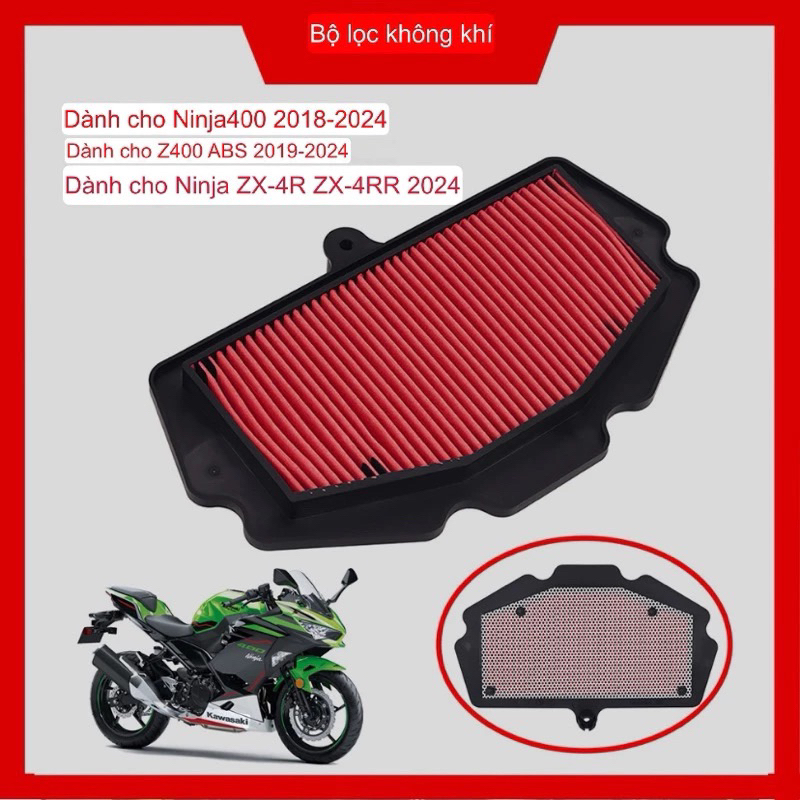 Lọc gió kawasaki NINJA400 Z400 NINJA500 Z500 - Lọc gió vĩnh cửu ninja400 Z400