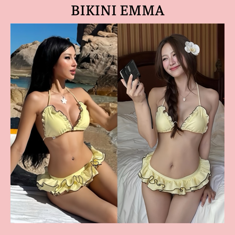 BIKINI EMMA Bikini 2 Mảnh Basic Phối Viền Bèo Xoè Tôn Dáng