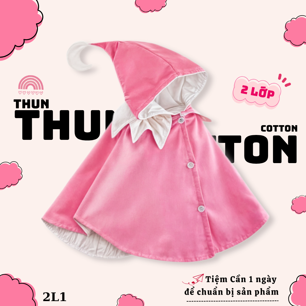 2 lớp - Áo Khoác Choàng Cho Bé