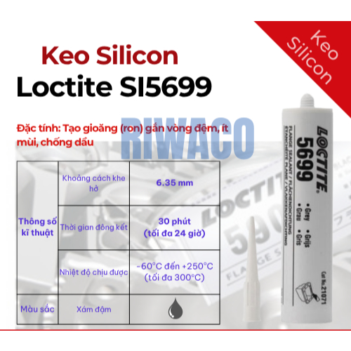 Keo Silicone LOCTITE 5699 - Chịu nhiệt cao, chống rò rỉ dầu, thay thế gioăng - Tuýp 300ml chính hãng