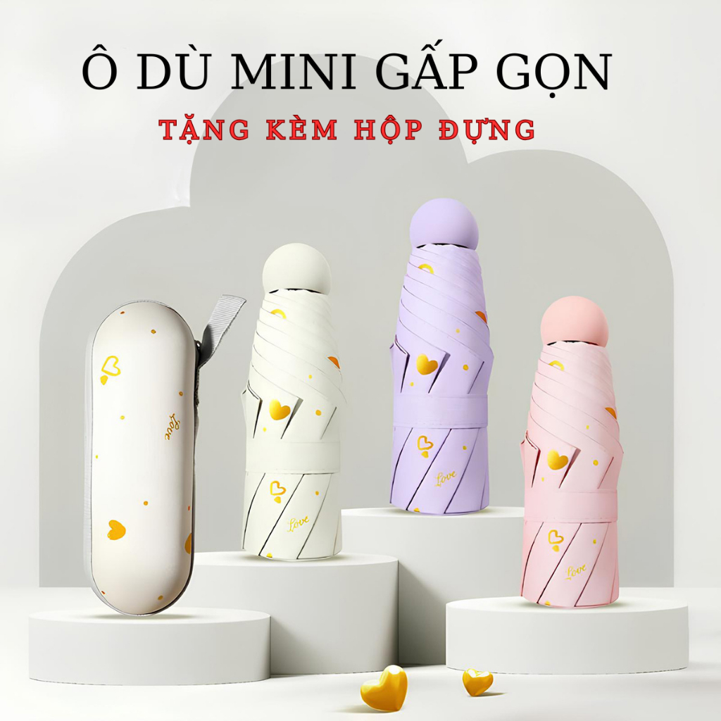 Ô Dù Mini Gấp Gọn Cao Cấp, Ô Che Nắng, Ô Che Mưa, Dù Che Nắng Bản Nâng Cấp Thêm Lớp Phủ Chống Tia UV