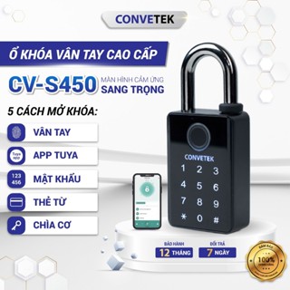 [Mẫu Hot 2025] Ổ Khoá Vân Tay Màn Hình Cảm Ứng CONVETEK CV-S450 5 Cách Mở Tiện Dụng Chống Nước Chất Liệu HợpKim Kẽm Chắn