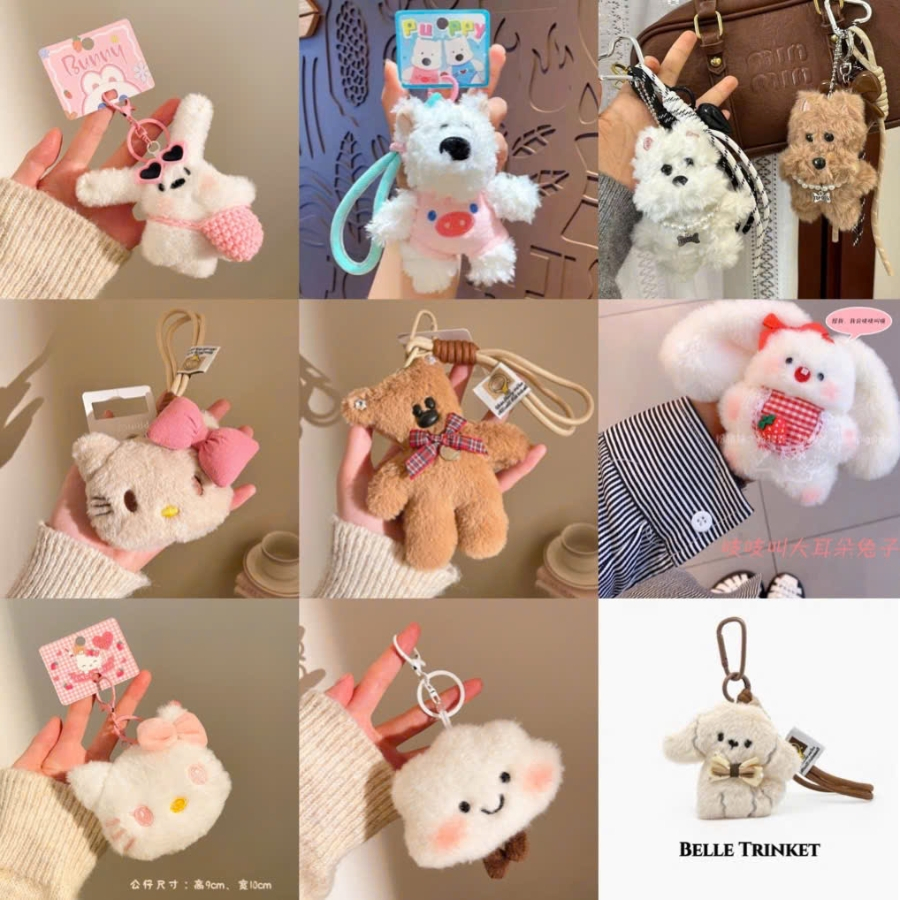 Charm túi xách nhiều hình, móc khóa treo túi xách, chìa khóa nhiều hình dễ thương - C1