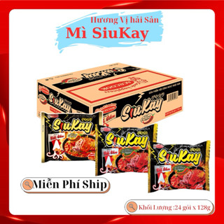 [THÙNG 24 GÓI] Mì SiuKay cấp độ 7 hương vị hải sản - thùng 24 gói x 128gr