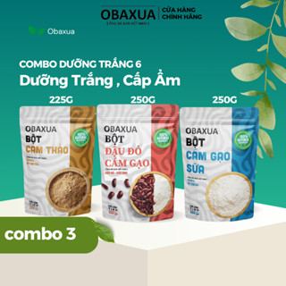 Combo 3 Bột OBAXUA – Đậu Đỏ Cám Gạo 250g, Cam Thảo 225g, Cám Gạo 250g