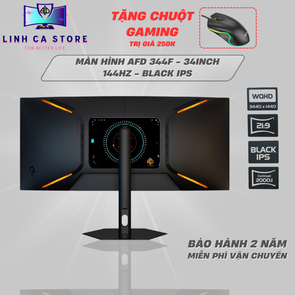 Màn Hình Cong 34 Inch WQHD 144Hz IPS Black AFD 344F – HDR400, 1ms, FreeSync, Bảo Hành 2 Năm | BigBuy360 - bigbuy360.vn
