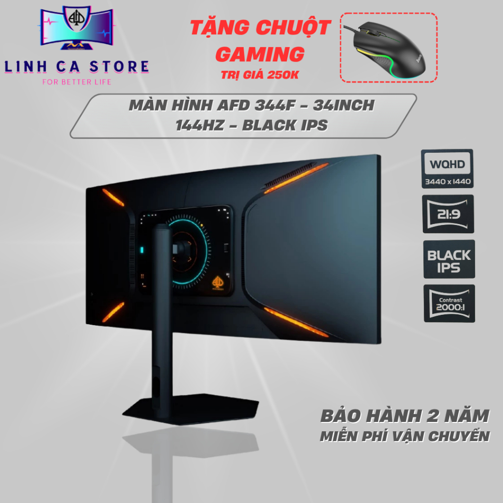Màn Hình Cong 34 Inch WQHD 144Hz IPS Black AFD 344F – HDR400, 1ms, FreeSync, Bảo Hành 2 Năm | BigBuy360 - bigbuy360.vn
