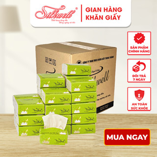 Thùng 30 gói Giấy ăn Silkwell gấu trúc cao cấp 100 tờ dày 3 lớp siêu dai, hàng siêu thị chính hãng