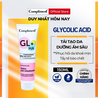 Sữa Rửa Mặt Cho Da Dầu Mụn, AHA/BHA, Glycol Acids Tái Tạo Phục Hồi, Da Nhạy Cảm Compliment 150ml