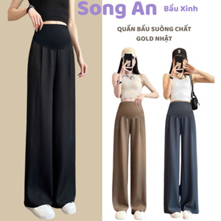 Song An Quần bầu suông dáng dài GOLD Nhật ống rộng hack dáng tăng chiều cao bigsize có đáp bụng chun chỉnh bụng
