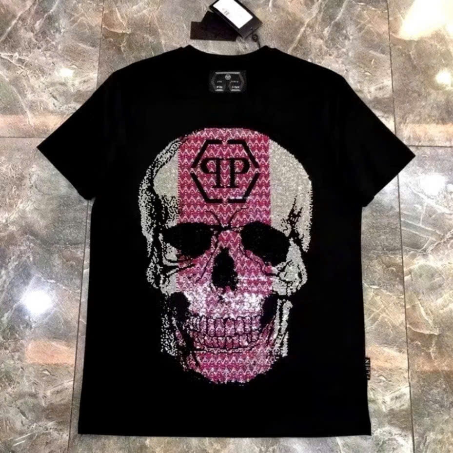 Áo Thun Boy Phố Nam Nữ Philip qp Hình Đầu Lâu Hot Trend Hè 2025. Áo Boy Phố qp Đầu Lâu Cực Chất