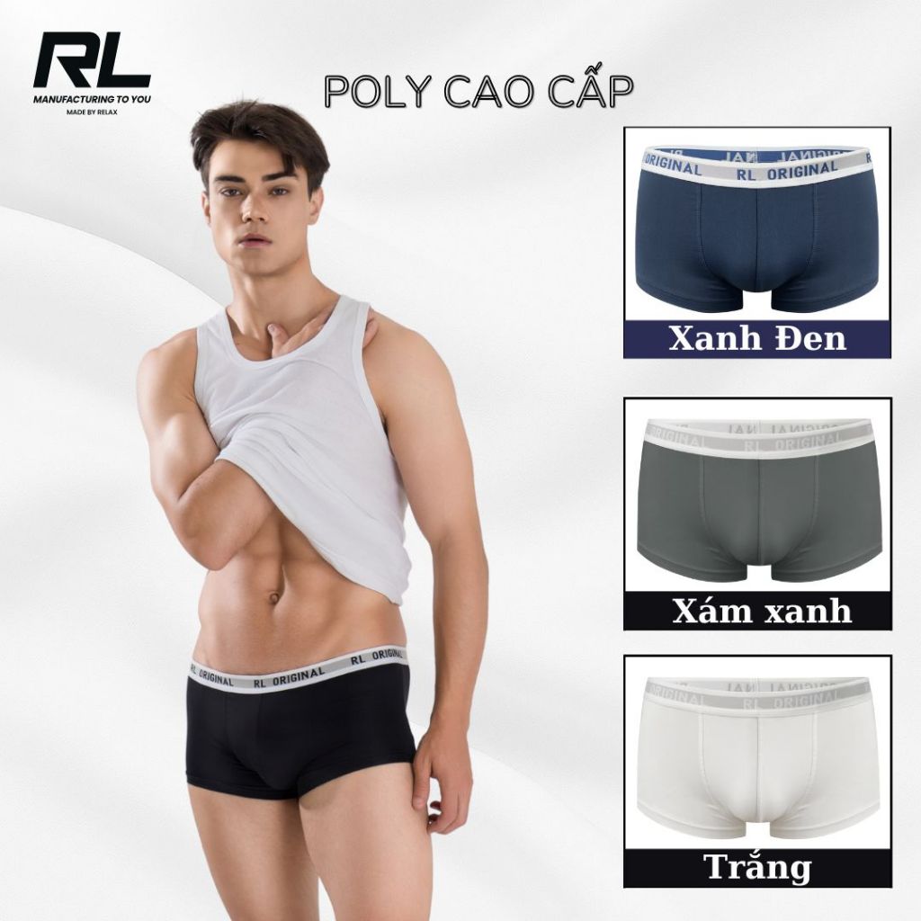 Combo 3 Quần Lót Nam Boxer Relax New.RDO121 Co Giãn, Kháng Khuẩn, Thoáng Mát
