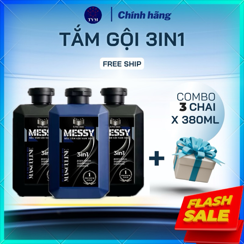 [Sỉ thùng] DẦU GỘI NAM 3in1 Qdg sạch gàu hương nước hoa nam tính mạnh mẽ