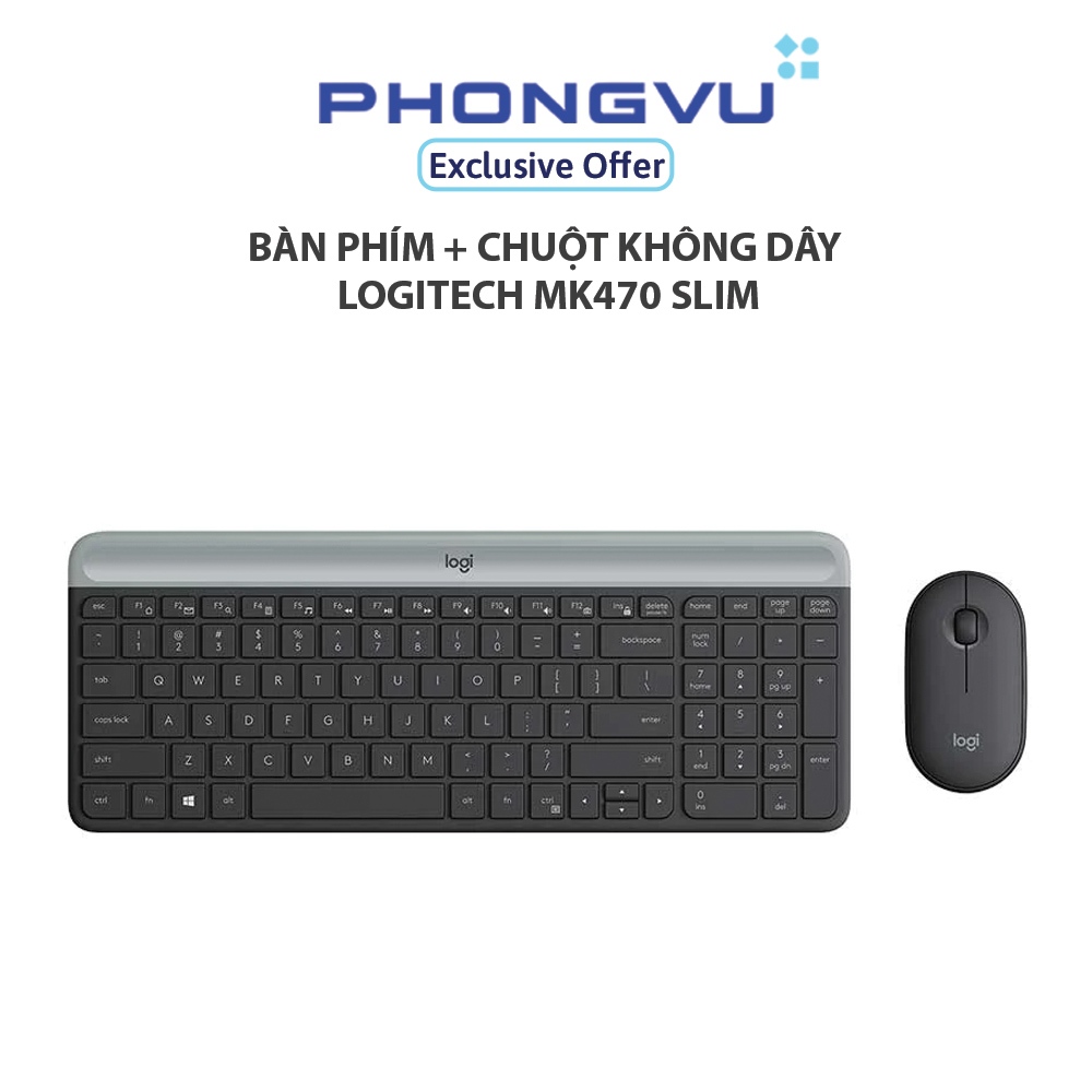Bàn phím + Chuột không dây Logitech MK470 Slim