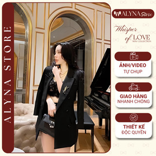 Áo vest blazer nữ huy hiệu dài tay dáng công sở 2 lớp cao cấp