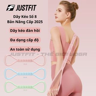 Dây kháng lực số 8 nâng cấp Silicon JustFit tập tay, vai, lưng đàn hồi, hỗ trợ tập gym, yoga tại nhà