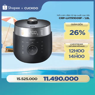 Nồi cơm điện áp suất cao tần CUCKOO 1,8 lít CRP-LHTR1009F hai màu trắng/đen - Áp suất kép - Hàng chính hãng