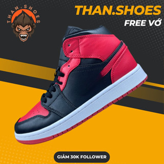 Giày Sneaker Thể Thao Mã Số 1 Cổ Cao Đỏ Đen - Than.Shoes