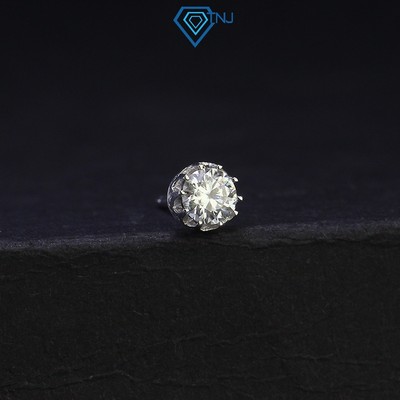 Bông tai nam nụ Moissanite 4ly lấp lánh có kèm thẻ tra cứu đá cao cấp BTAM0023 - Trang Sức TNJ