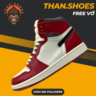 Giày Sneaker Thể Thao Mã Số 1 Cổ Cao Đỏ Trắng Da Nứt - Than.Shoes